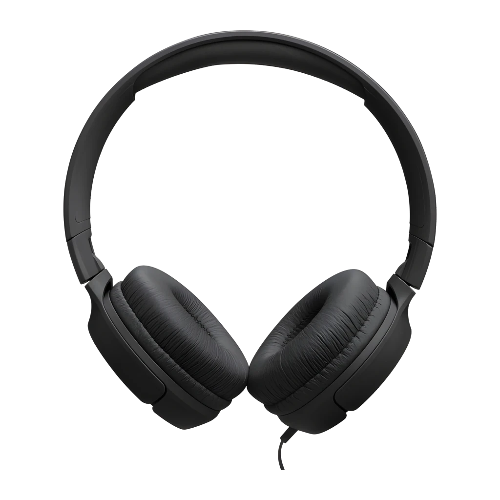 JBL Tune 520C USB-C noir, vue latérale: casque complet avec arceau, coussinets et connecteur USB-C avec télécommande sur - Ítem7