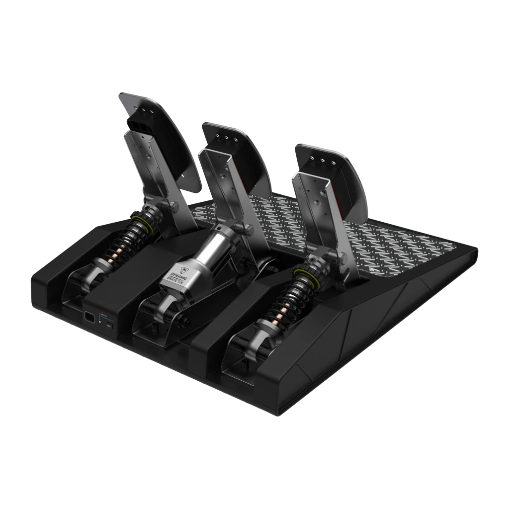 Turtle Beach VelocityOne Race Negro, vista lateral: volante con pantalla, pedales metálicos y palanca de cambios con botones - Ítem3