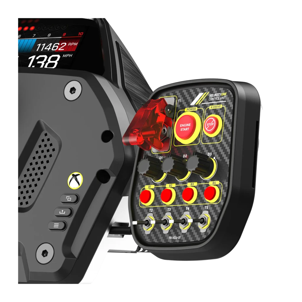 Turtle Beach VelocityOne Race Negro, vista lateral: volante con pantalla, pedales metálicos y palanca de cambios con botones - Ítem8
