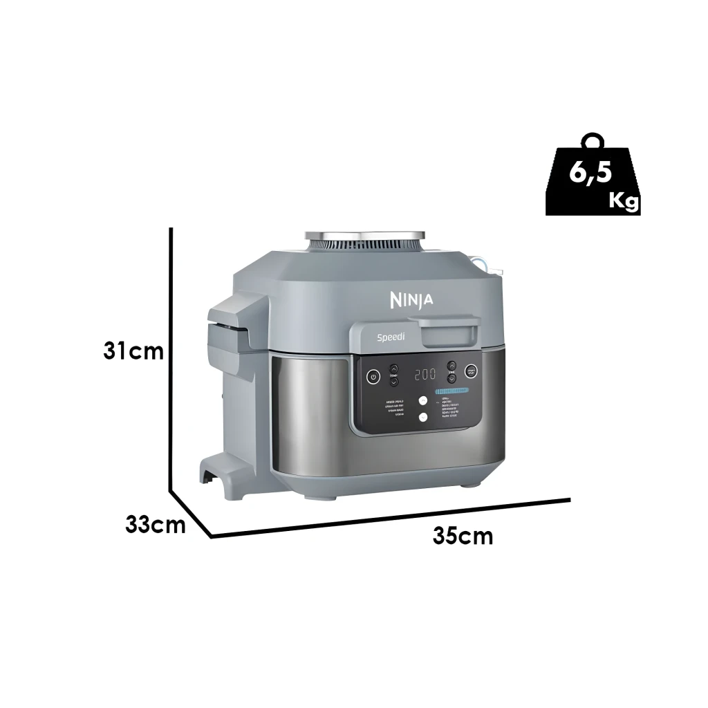 Ninja Speedi ON400EU 5,7L Gris, vue de face: panneau de commande avec modes Rapid Cooker et Air Fry visibles - Ítem7