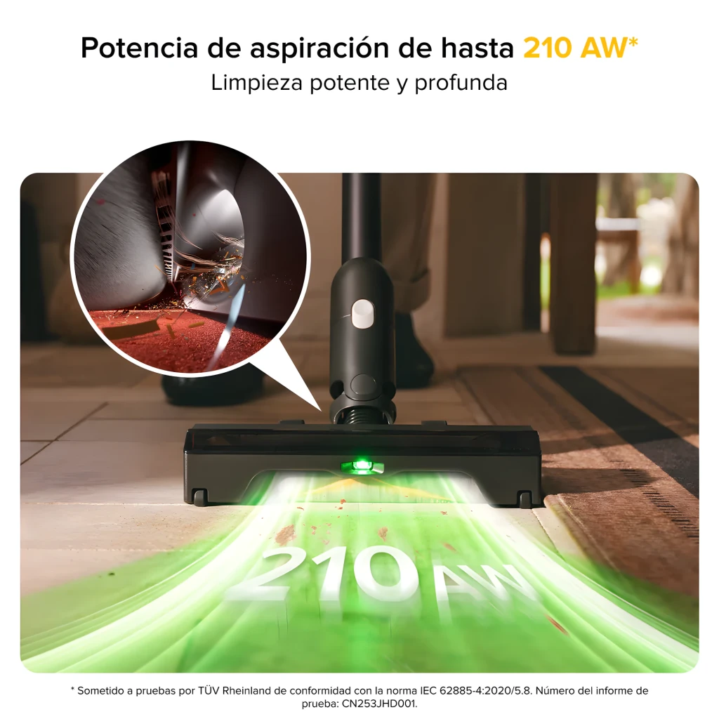 Roborock H60 Ultra Negro, accesorios: aspiradora montada con cepillo turbo, boquilla ranura y base de carga - Ítem3
