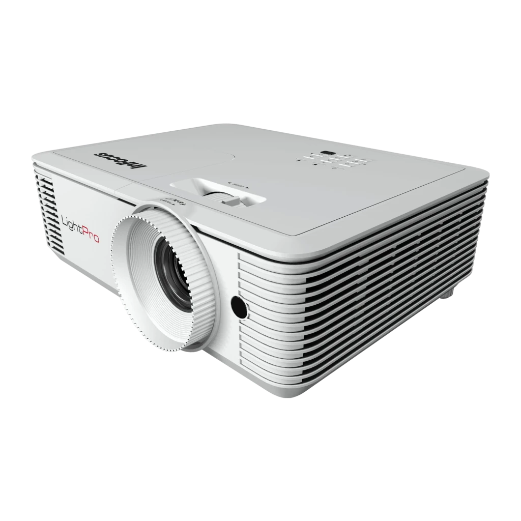 InFocus Vista II IN0048SL 4400lm Branco, vista frontal: lente central com anel de foco, grades laterais e logo LightPro - Item1