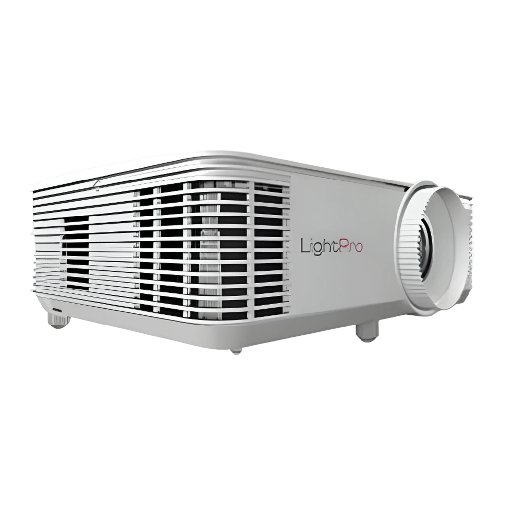 InFocus Vista II IN0048SL 4400lm Branco, vista frontal: lente central com anel de foco, grades laterais e logo LightPro - Item3