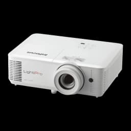 InFocus Orbital IN0061SL 4000lm Blanco, vista frontal en ángulo: lente, rejilla ventilación, logo LightPro 4K UHD y panel de