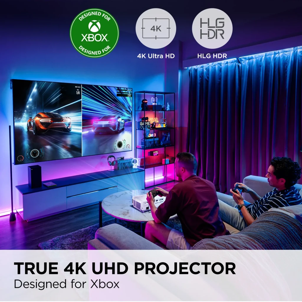 InFocus Orbital IN0061SL 4000lm Branco, vista frontal em ângulo: lente, grelha de ventilação, logo LightPro 4K UHD e painel - Item7