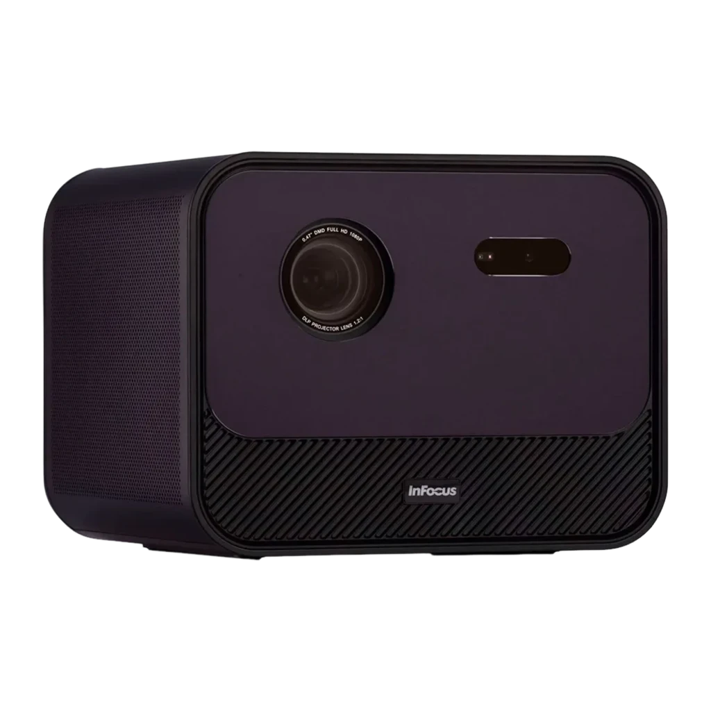 InFocus in3028sl Quantum LED Crusader Grandmaster 32GB Roxo meia-noite, vista frontal em ângulo: lente DLP, sensor e grade - Item2
