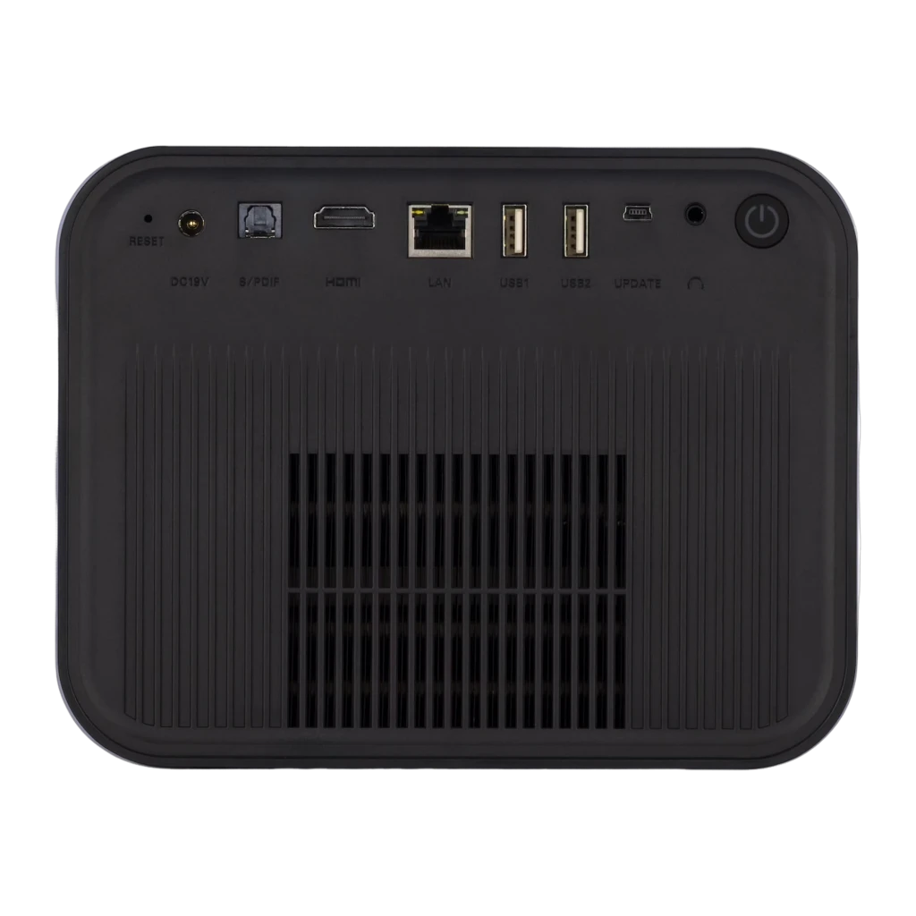 InFocus in3028sl Quantum LED Crusader Grandmaster 32GB Roxo meia-noite, vista frontal em ângulo: lente DLP, sensor e grade - Item3