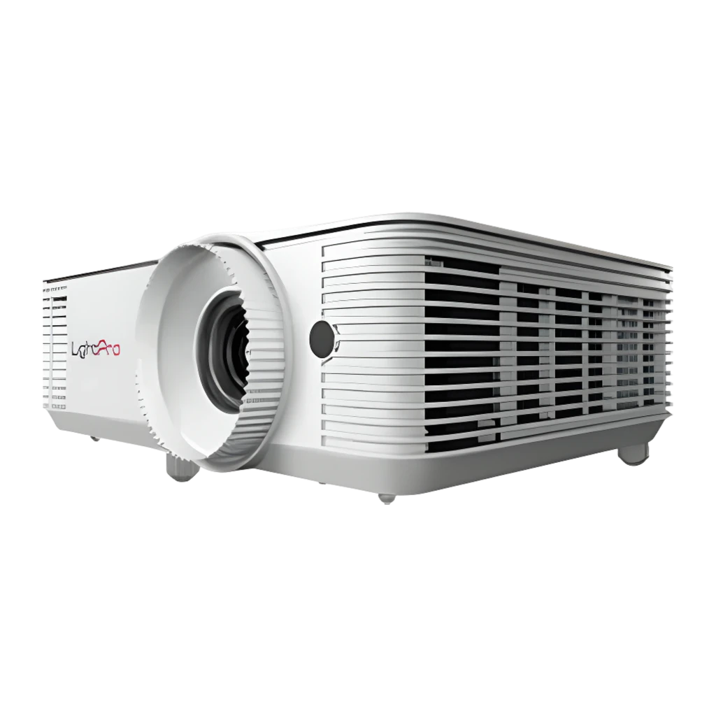 InFocus Genesis IV XGA 4000 Lúmens Branco, vista frontal: lente central, grades de ventilação e logo LightPro - Item2