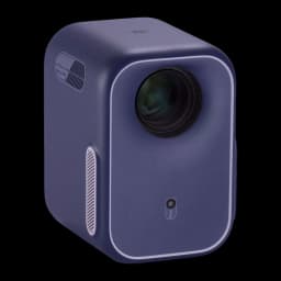 InFocus Apex Challenger IN3048SL 16GB azul, vista frontal en ángulo: lente de proyección, rejilla lateral y botón de enfoque