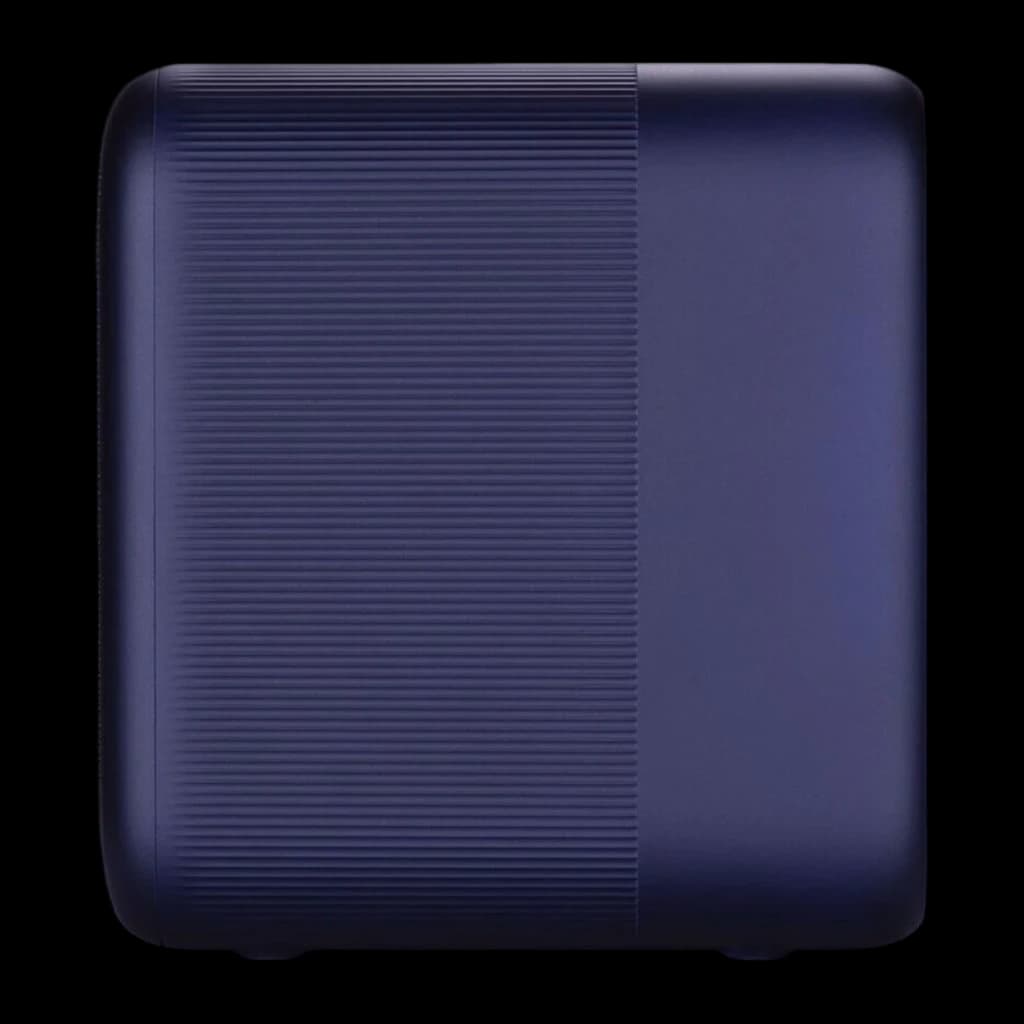 InFocus IN3058SL 16GB azul-cinza, vista lateral esquerda: textura estriada horizontal e painel liso sem logótipo