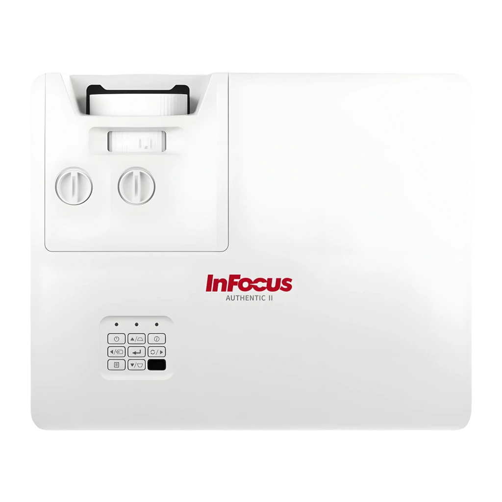 InFocus IN1069SL projetor 7000lm WUXGA Branco, vista lateral direita: objetiva, grades de ventilação e logo InFocus visíveis - Item5