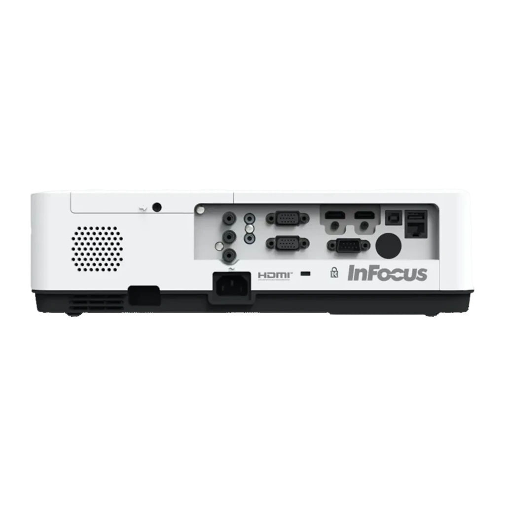 InFocus IN1026ST projetor DLP WXGA branco, vista em perspectiva: painel de controlo superior, grelha e objetiva - Item2