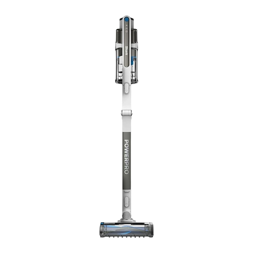 Shark PowerPro Pet IZ380EUT Aspirador escoba gris, vista accesorios: unidad principal en uso y 3 accesorios incluidos - Ítem1