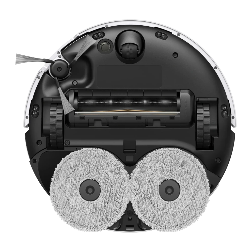 Dreame L50 Ultra AE blanc, vue de face: robot sur base d'autovidage blanche avec bande dorée - Ítem2