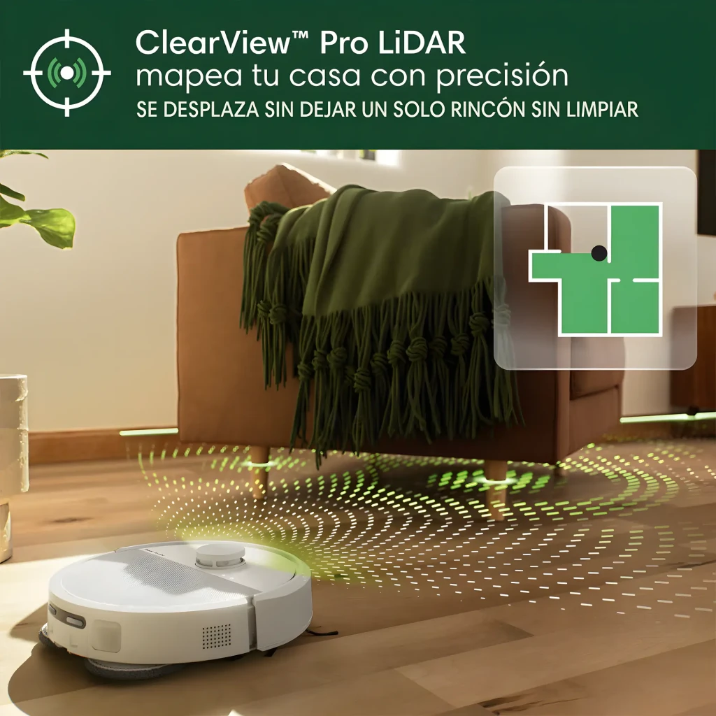 iRobot Roomba Combo Plus 505 Blanco, vista conjunto: robot, base de vaciado automático con depósito y app en smartphone - Ítem4