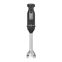 Ninja Foodi CI100EU Power Mixer noir, vue de face: bras mixeur seul avec tige en acier inoxydable et boutons power et turbo