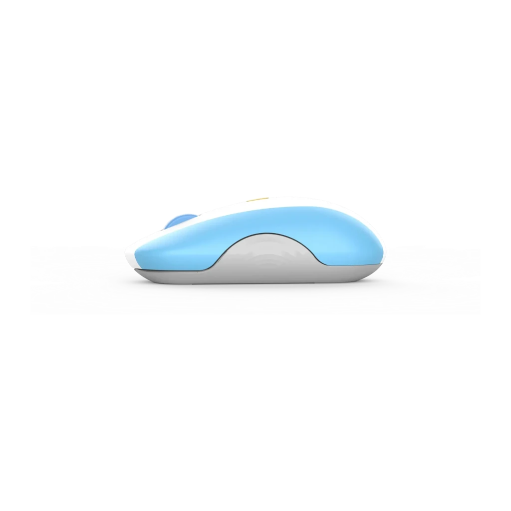 Lenovo 350 Mouse Bluetooth Silencioso Argentina, vista superior: design azul-claro e branco com scroll azul e botão dourado - Item3
