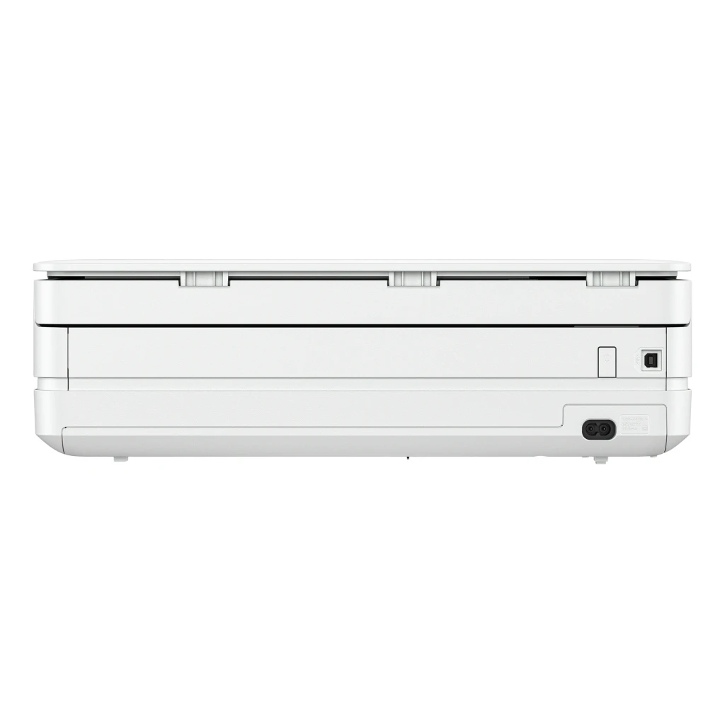 HP Impresora multifunción Envy 6110e blanca, vista frontal: tapa plana, panel de control con botones de colores y bandeja de - Ítem3