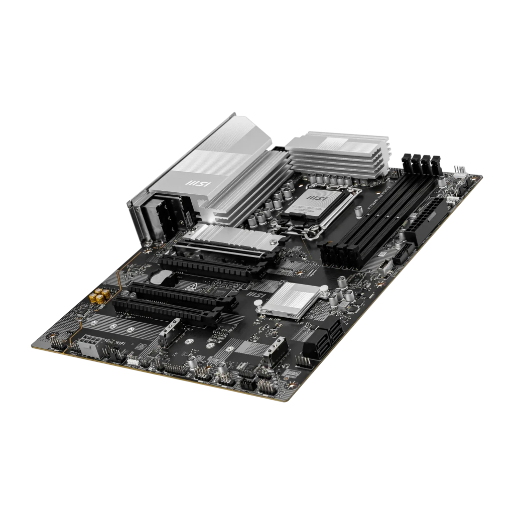 MSI PRO Z890-S WiFi Noir Argent, vue ensemble: carte mère ATX LGA1851 avec boîte et accessoires inclus - Ítem4