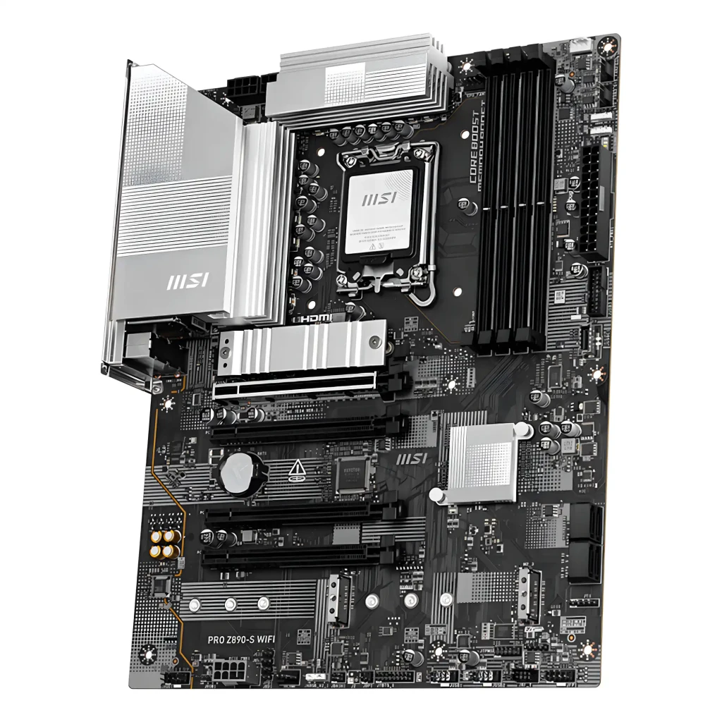 MSI PRO Z890-S WiFi Noir Argent, vue ensemble: carte mère ATX LGA1851 avec boîte et accessoires inclus - Ítem2