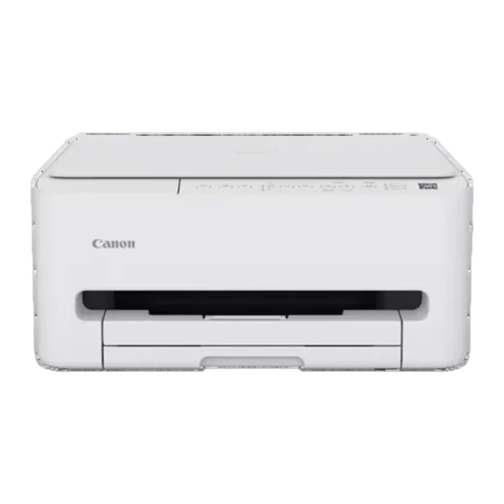 Canon Impresora Multifunción Pixma TS4150i blanca, vista frontal: bandeja de salida abierta con página impresa a color - Ítem3