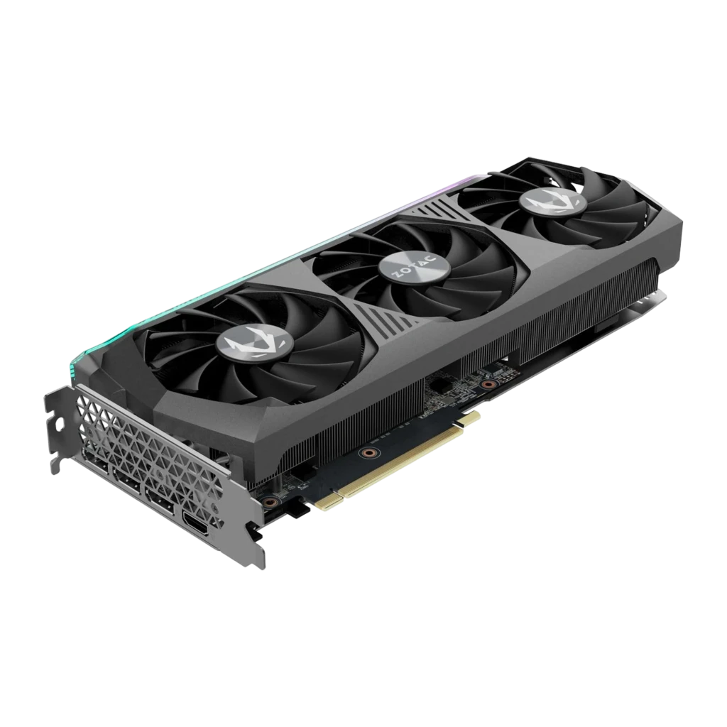 Zotac RTX 3070 Ti AMP HOLO negro, caja y tarjeta: mismo conjunto que imagen anterior con ángulo ligeramente distinto - Ítem2