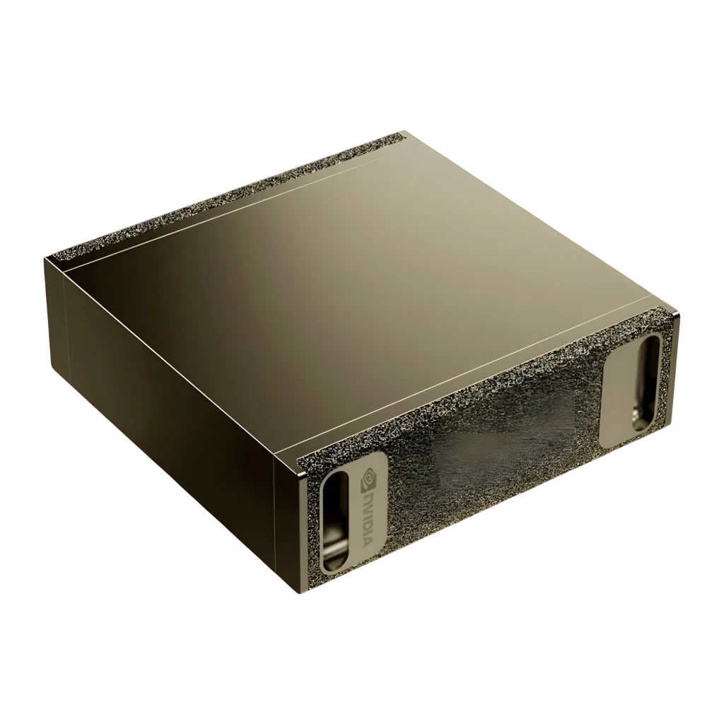 NVIDIA DGX Spark Founders Edition GB10 128GB 4TB dorado, vista en perspectiva: chasis compacto textura granulada frontal y - Ítem2