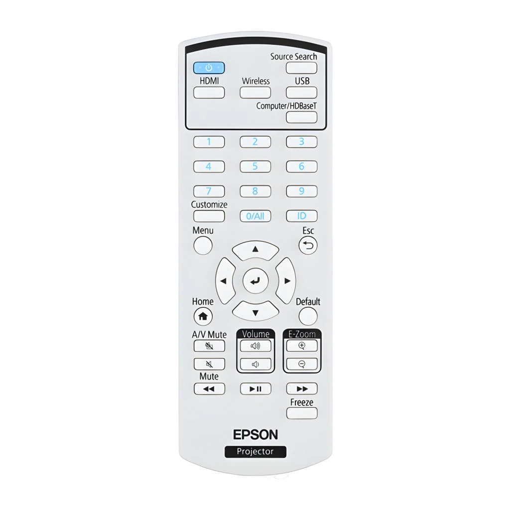 Epson Projetor EB-FH18 4000lm 3LCD Full HD Branco, vista frontal: objetiva, painel preto com logo e badge 3LCD - Item3