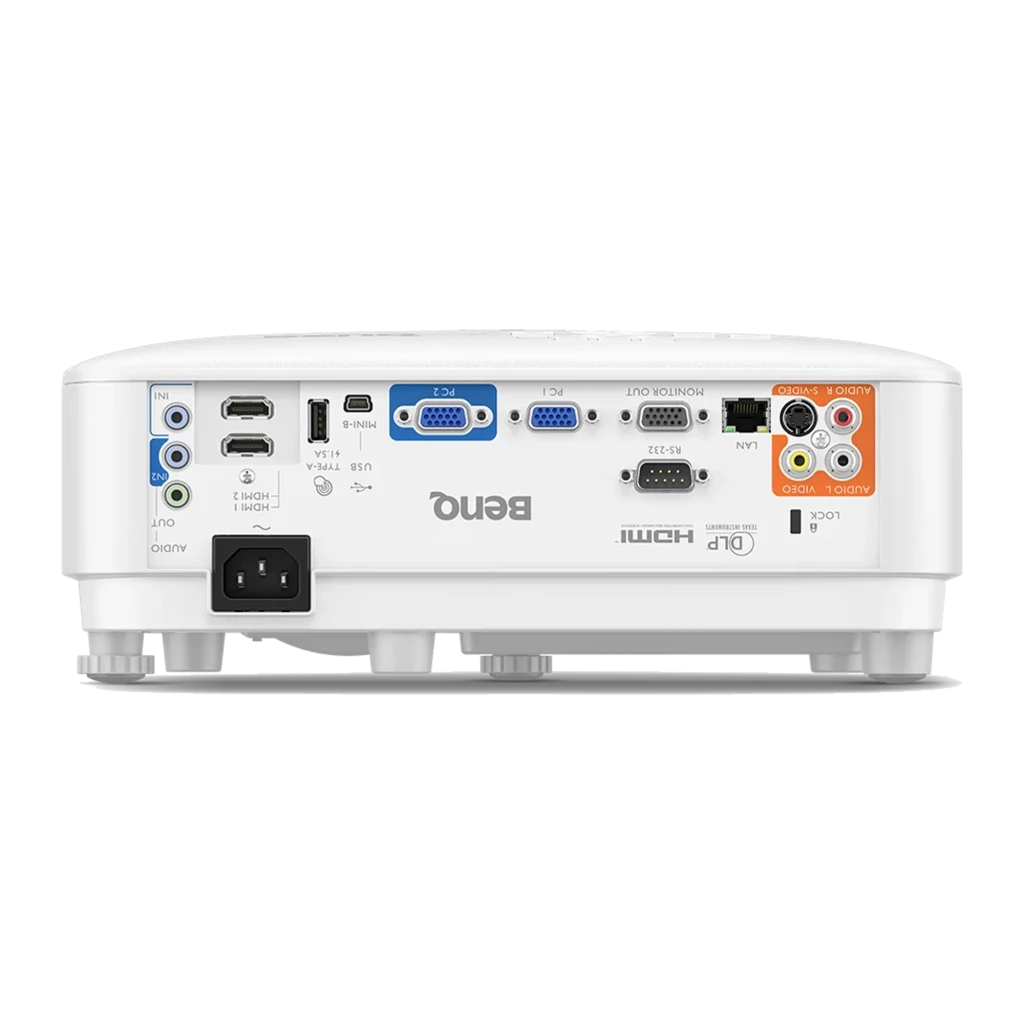 BenQ Projetor MX825STH 3500lm XGA branco, vista frontal-lateral alta: lente curta distância, grelha de ventilação e painel - Item4
