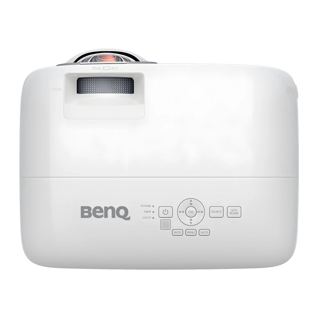 BenQ Projetor MX825STH 3500lm XGA branco, vista frontal-lateral alta: lente curta distância, grelha de ventilação e painel - Item3
