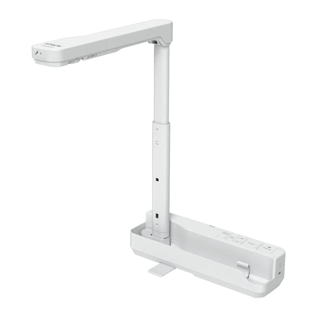 Epson Proyector EB-810E Full HD 5000lm blanco, vista frontal-lateral: cuerpo rectangular, rejillas laterales y patas - Ítem4