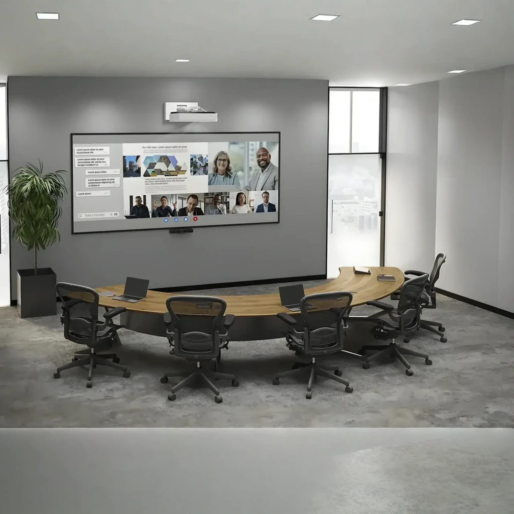 Epson Proyector EB-810E Full HD 5000lm blanco, vista frontal-lateral: cuerpo rectangular, rejillas laterales y patas - Ítem6