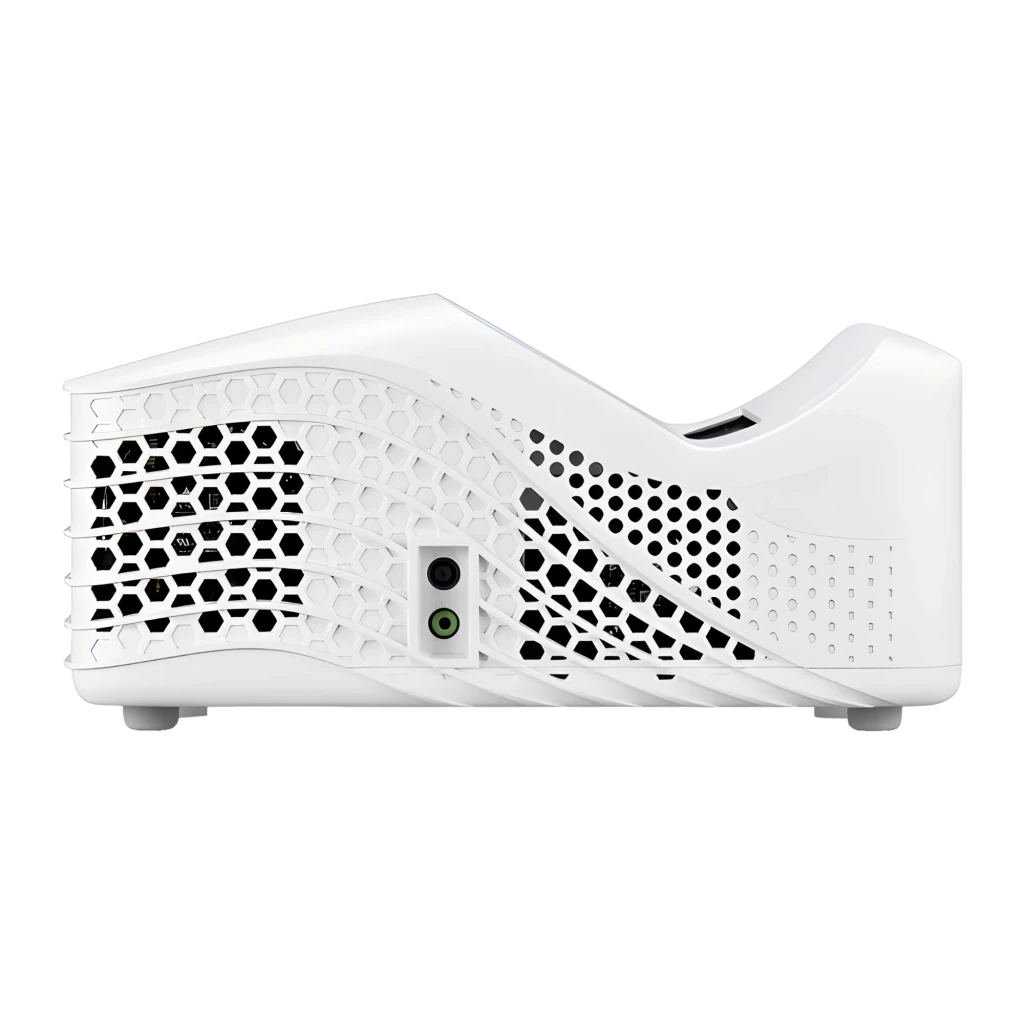 Acer Projetor HL1810U 3500lm 4K Branco, vista superior diagonal: lente ativa, grades de ventilação onduladas e corpo compacto - Item2