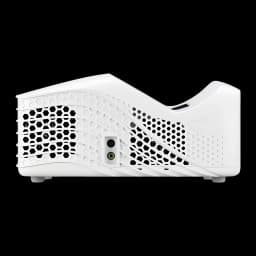 Acer Proyector HL1810U 3500lm 4K Blanco, lateral: rejillas hexagonales de ventilación y puertos de audio jack