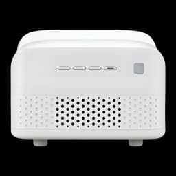 Acer Proyector HL1810U 4K UHD Blanco, vista trasera: rejilla de ventilación, botones de control y patas de apoyo