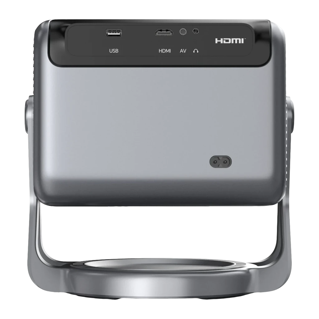 Ultimea Nova C40 4K 16GB Prateado, vista frontal lateral: lente iluminada, grade de alto-falante, roda de ajuste e base - Item3