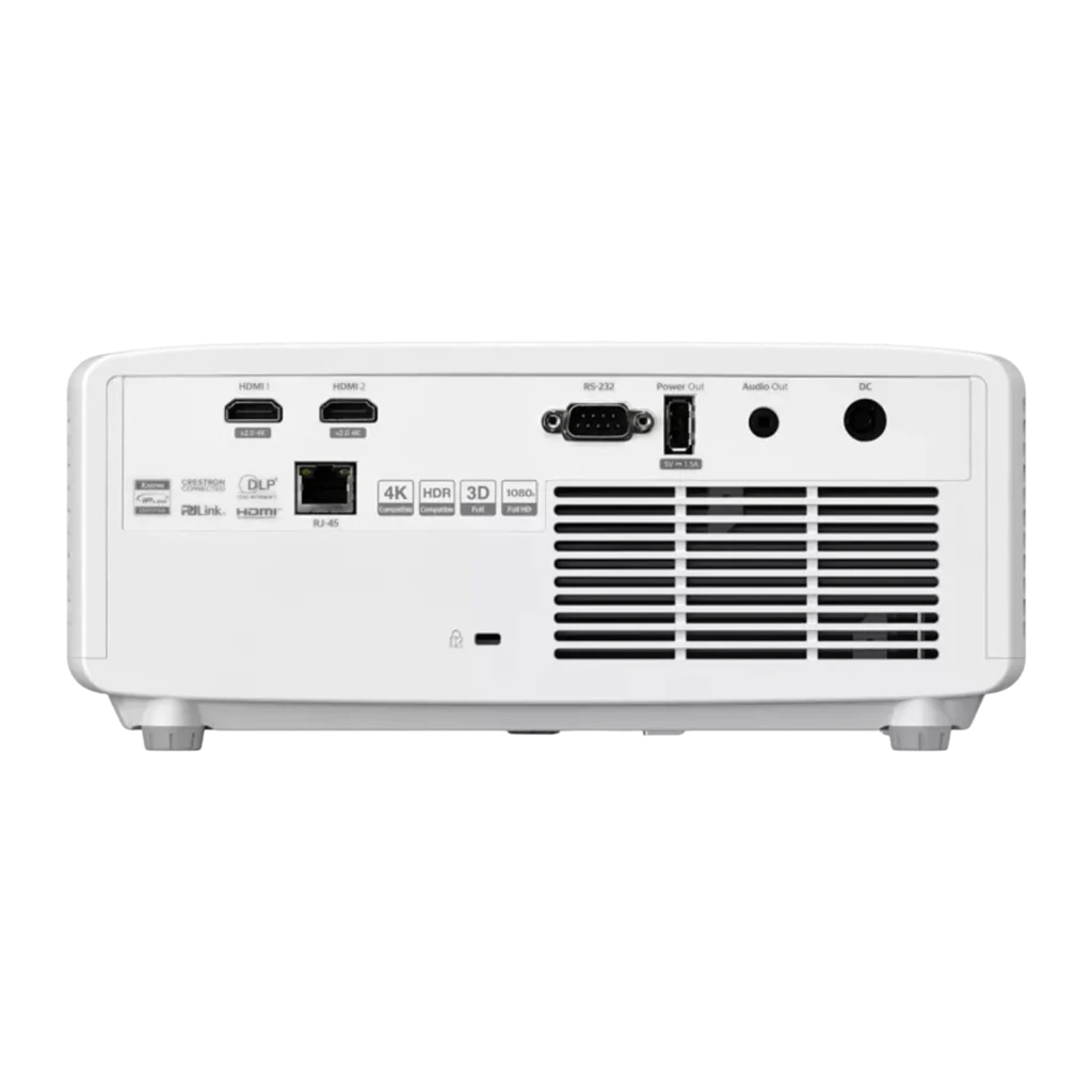 Optoma ZW350ST proyector corto alcance blanco, vista frontal-lateral derecha: objetivo gran angular, rejilla ventilación y - Ítem3