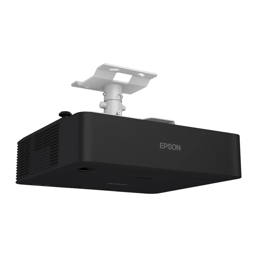 Epson EB-L795SE 7000 lúmenes negro, vista lateral: objetivo grande con reflejos iridiscentes y rejillas de ventilación - Ítem3