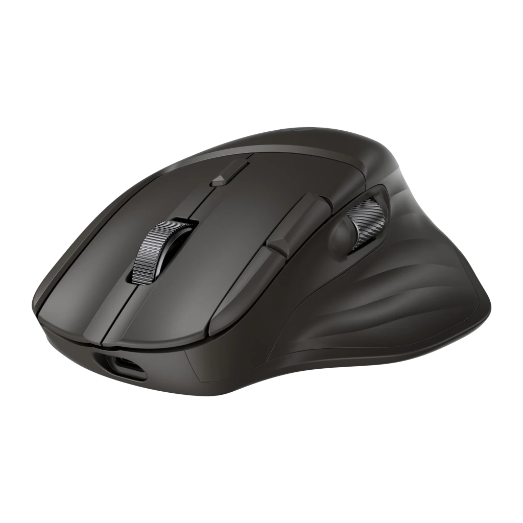 HP Ratón Ultra-Fast Scroll Wireless negro, vista superior: logo HP, rueda de scroll estriada y botón central visibles desde - Ítem1