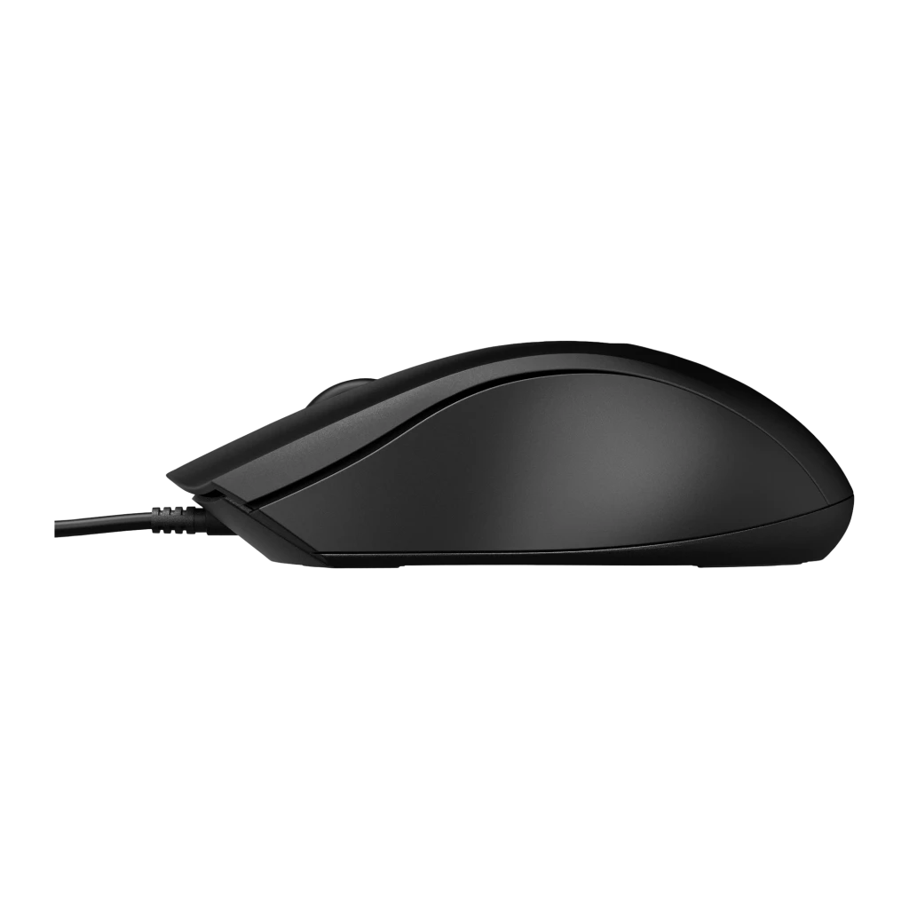 HP Souris filaire 100 noir, vue du dessus: molette, boutons et logo HP visibles - Ítem2