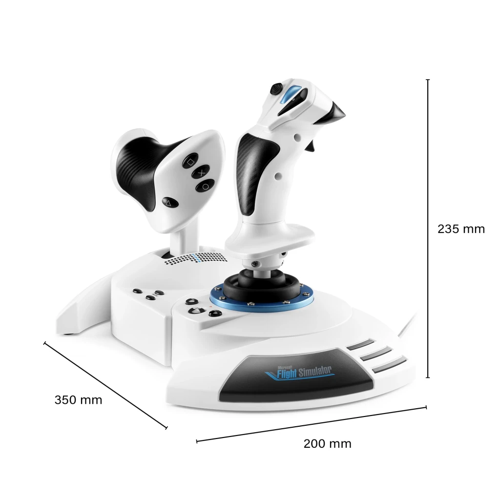 Thrustmaster T.Flight Hotas 5 MS Flight Simulator Edition blanc, vue avant 3/4: joystick et manette des gaz blancs avec - Ítem4