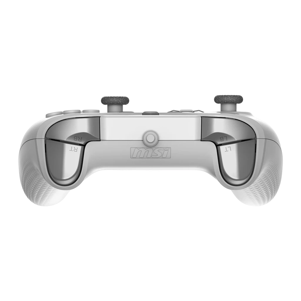 MSI Manette Force GC200 Blanc, vue de face: boutons ABXY colorés, d-pad, deux sticks et logo MSI central - Ítem2