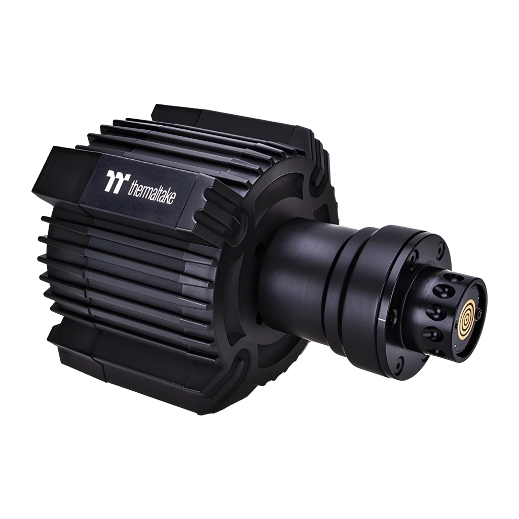 Thermaltake G6 Direct Drive Racing Wheel negro, vista frontal derecha: volante con hub de botones y pedales en base izquierda - Ítem2