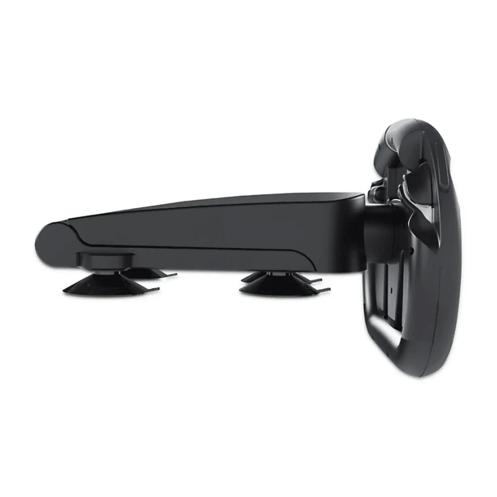 Nacon Volante Nintendo Switch 2 JoyCon negro, vista frontal: volante con JoyCon grises insertados y base con ventosas - Ítem2