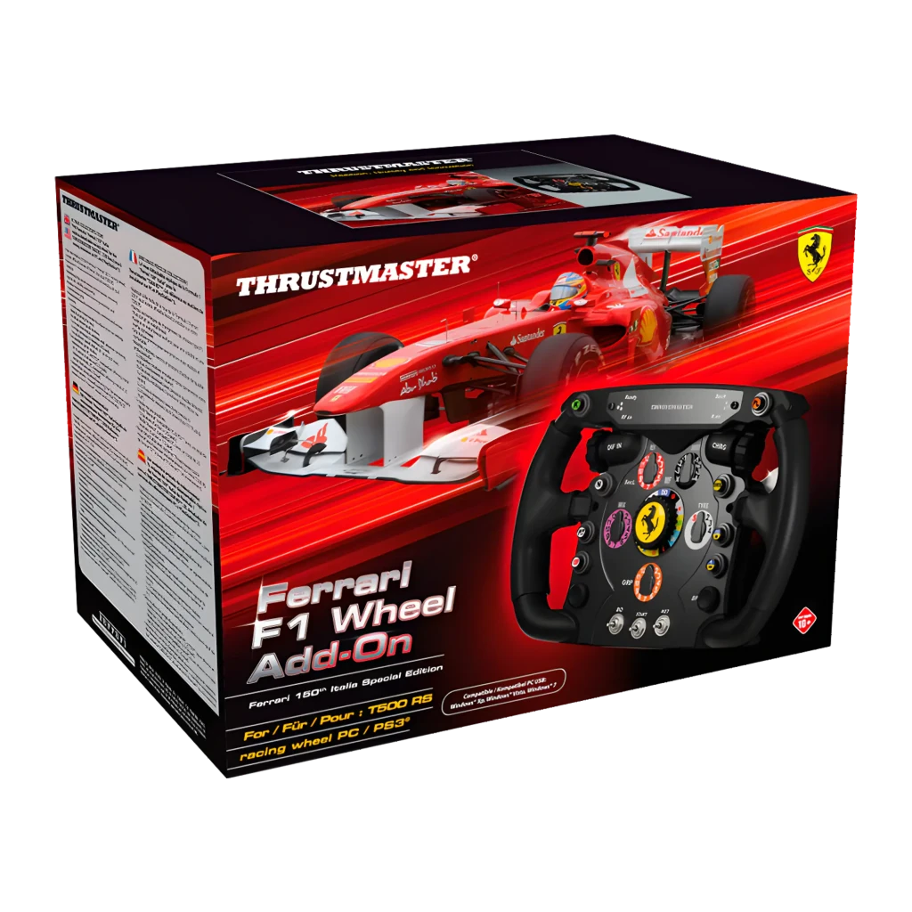 Thrustmaster Ferrari F1 Wheel Add-On negro, vista frontal: panel de mandos con logo Ferrari, diales y botones de colores - Ítem6