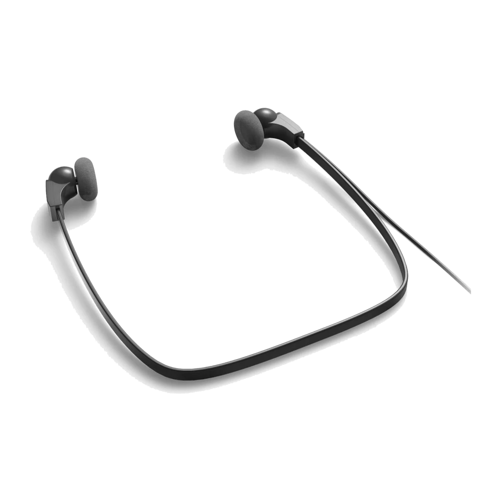 Philips Auriculares LFH0334 Preto, vista frontal de cima: arco plano em forma de U com ambos os auriculares e almofadas de