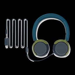 Philips TAK2000CT casque enfants bleu, kit complet: casque bleu-vert et câble extensible avec microphone déployé