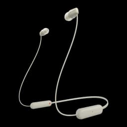 Sony WI-C100 Beige, vista general: auriculares in-ear inalámbricos con cable de cuello y mando en línea
