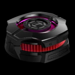 Edifier Hecate C4 Système de refroidissement Noir, vue supérieure en angle: ventilateur central avec éclairage RGB violet et