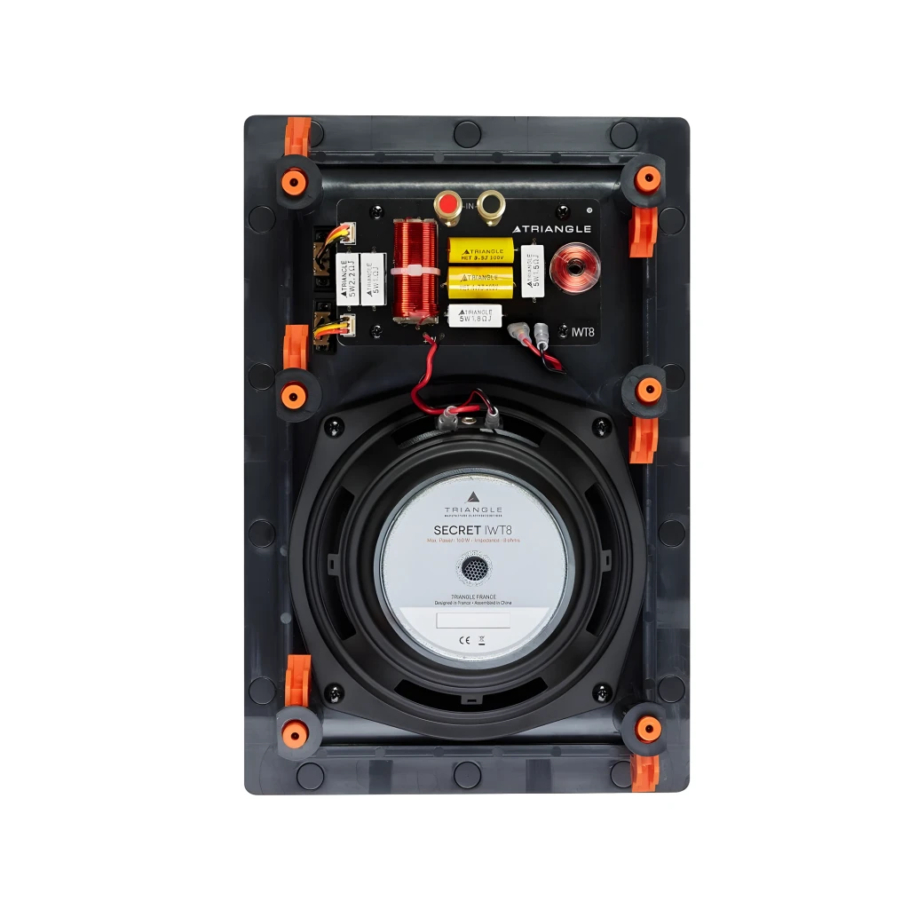 Triangle Secret IWT8 preto, vista frontal: coluna de encastrar com tweeter central e grande woofer retangular - Item6